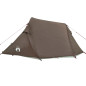 Tente de camping tunnel 3 personnes marron imperméable