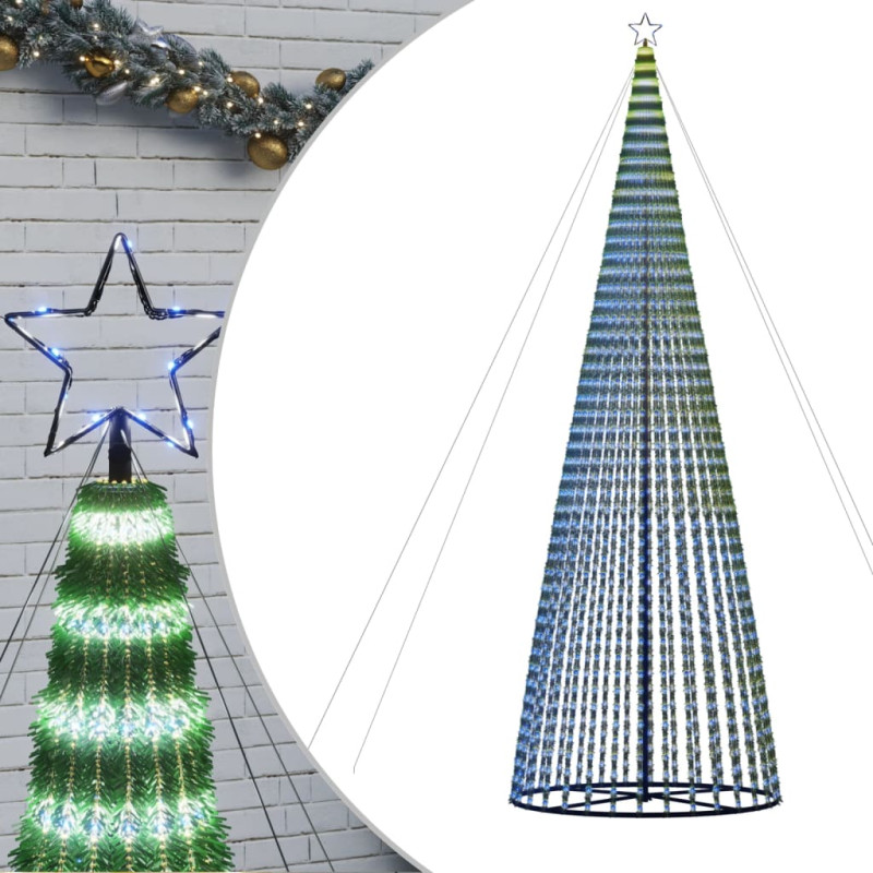 Arbre de Noël lumineux conique 1544 LED bleu 500 cm