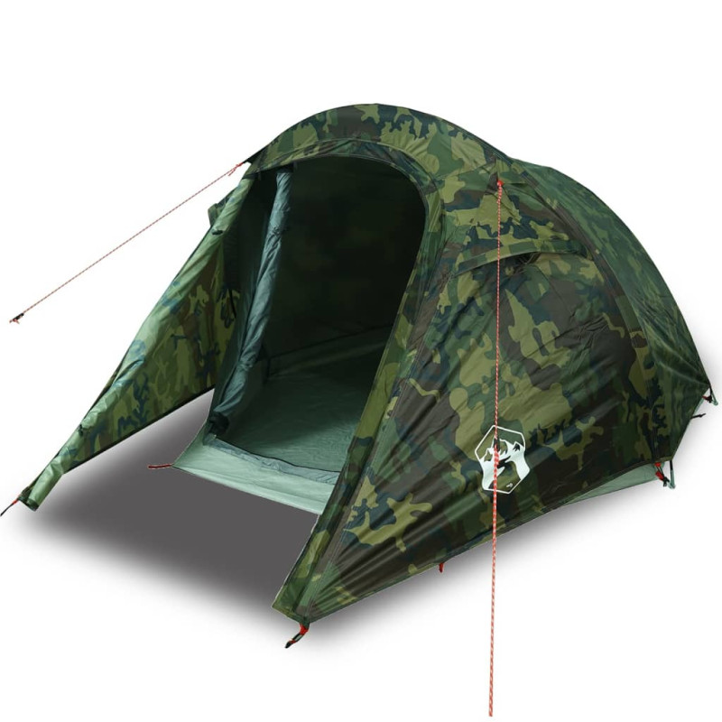 Tente de camping tunnel 2 personnes camouflage imperméable