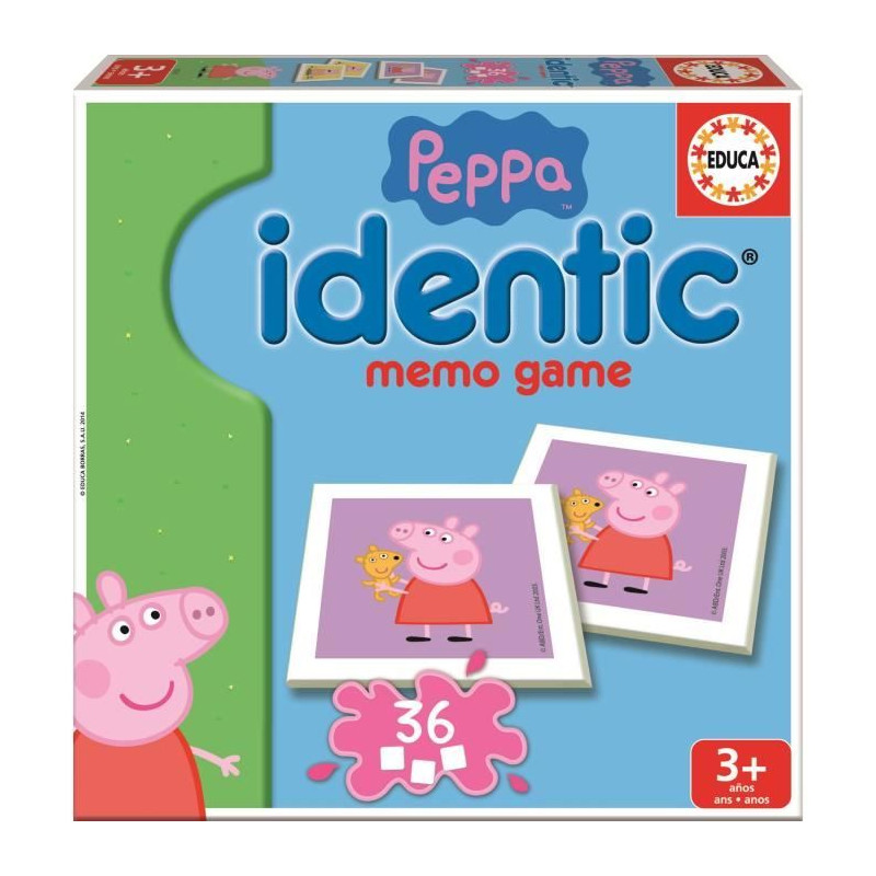 Mémoire Peppa Pig - EDUCA - Idendit - Forme des paires - Garçon et Fille - 3 ans et plus