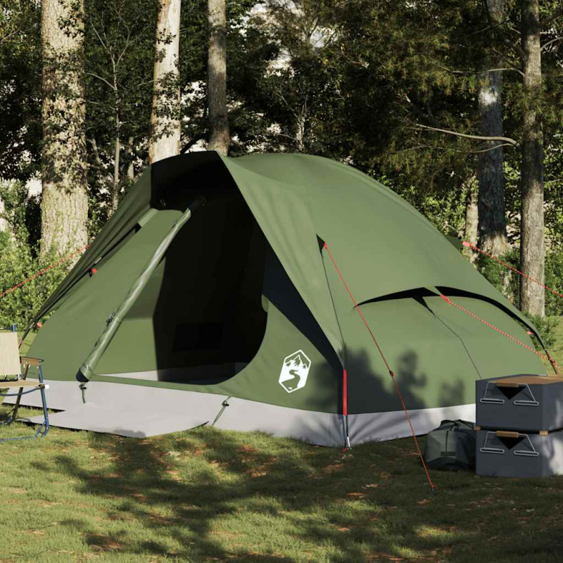 Tente de camping à dôme 4 personnes vert olive imperméable