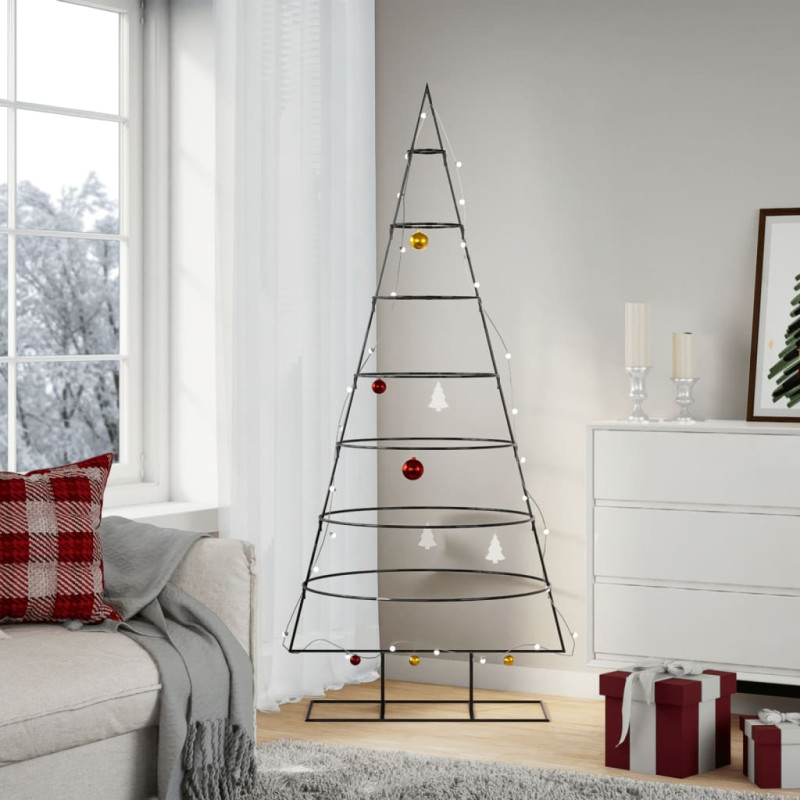 Arbre de Noël en métal pour décoration noir 180 cm