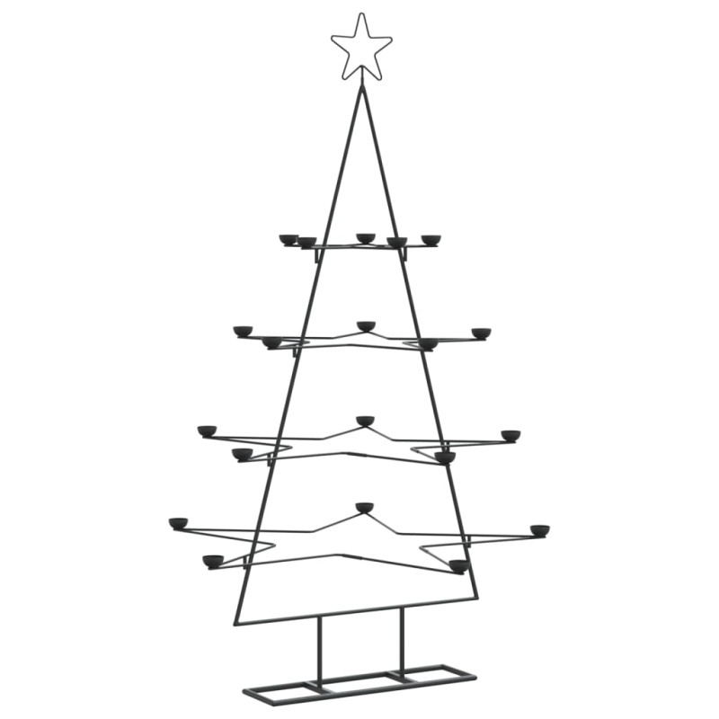 Arbre de Noël en métal pour décoration noir 140 cm