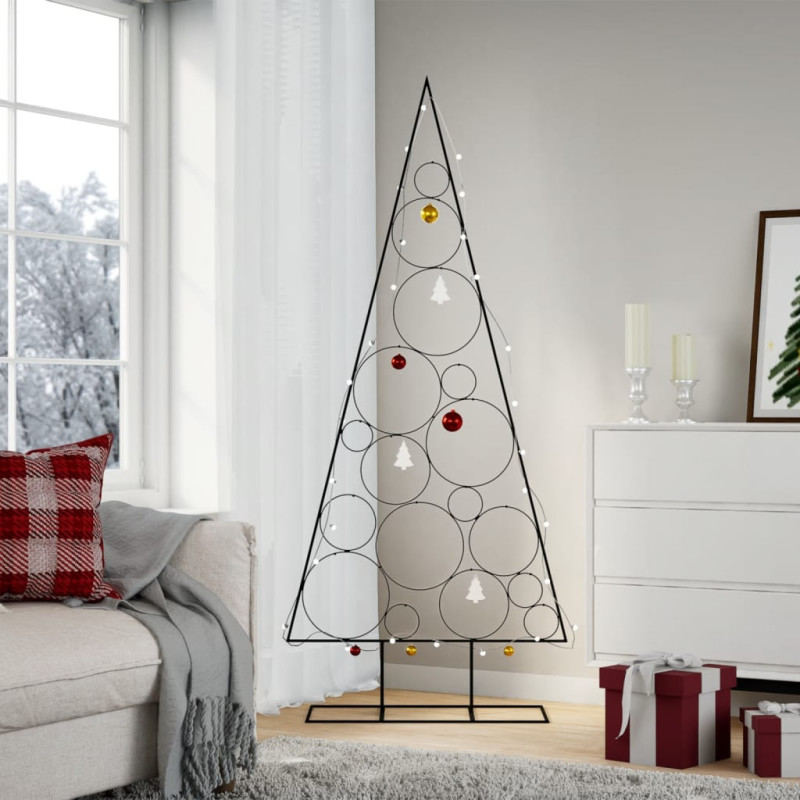 Arbre de Noël en métal pour décoration noir 180 cm