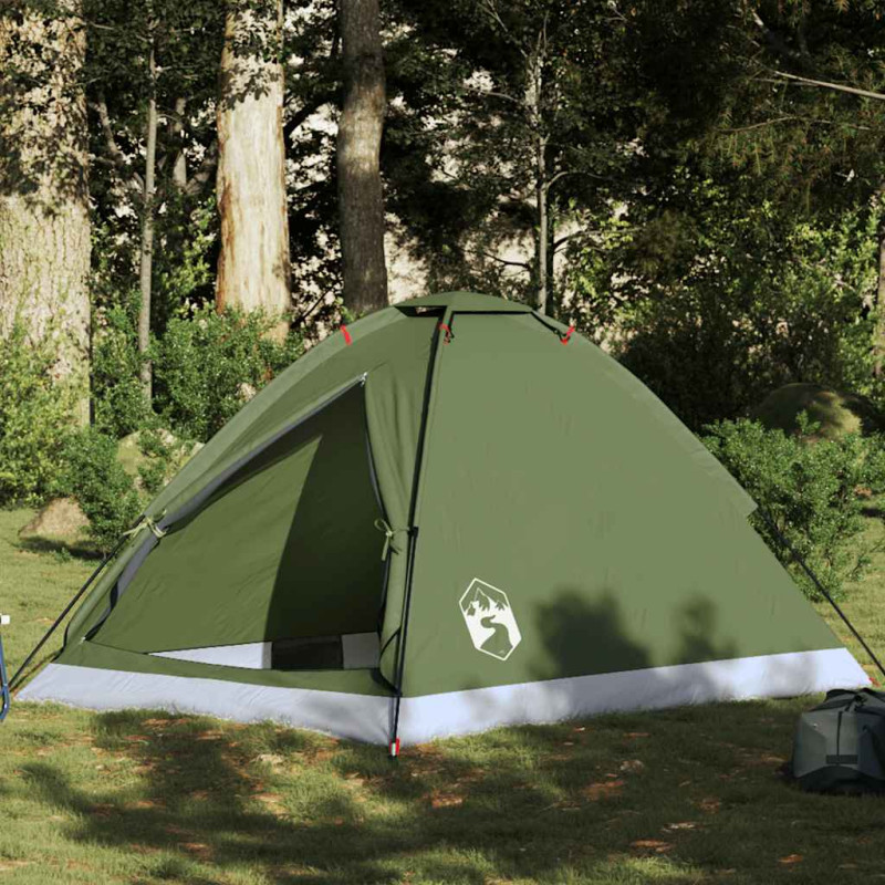 Tente de camping à dôme 2 personnes vert olive imperméable