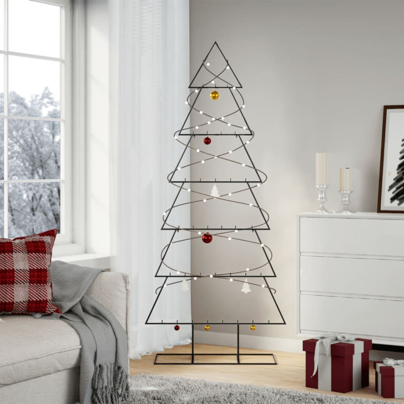 Arbre de Noël en métal pour décoration noir 180 cm