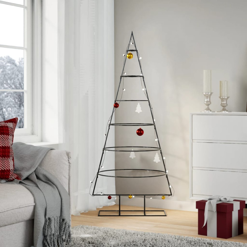 Arbre de Noël en métal pour décoration noir 150 cm