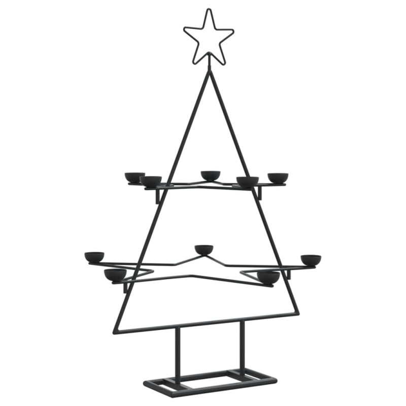 Arbre de Noël en métal pour décoration noir 75 cm