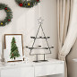 Arbre de Noël en métal pour décoration noir 75 cm