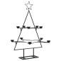 Arbre de Noël en métal pour décoration noir 75 cm