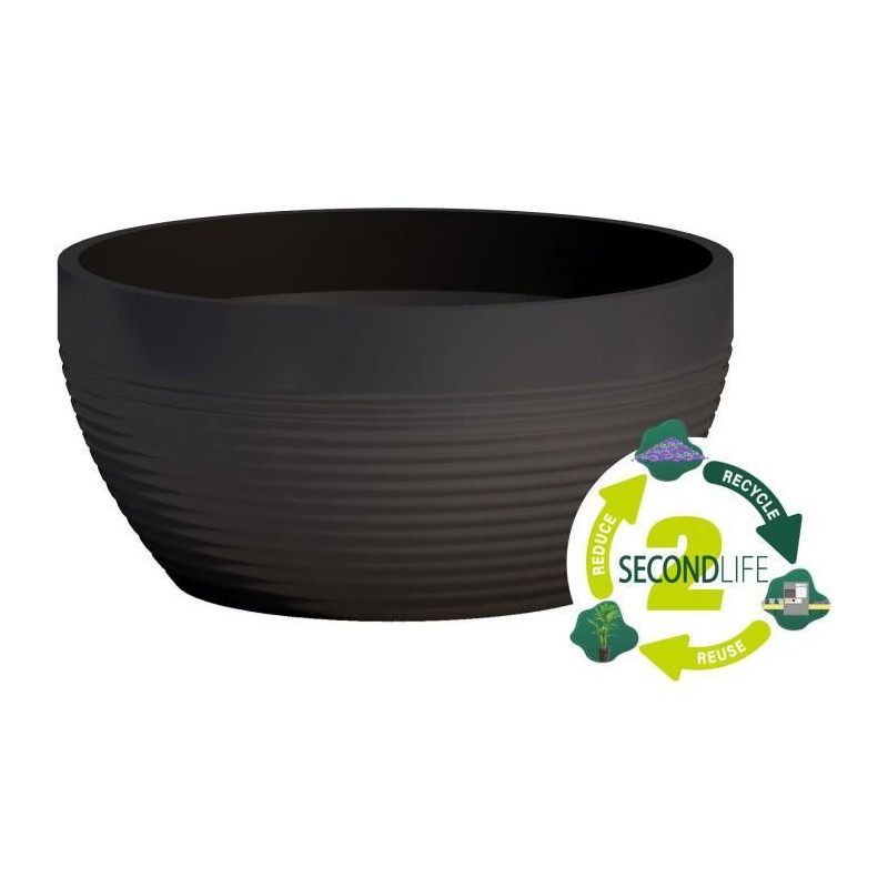 Coupe - GARDEN ID - Green Care Impact Noir-Anth - 25 x 12 cm - Garanti 10ans - 100% recyclé - UV/gel résistant