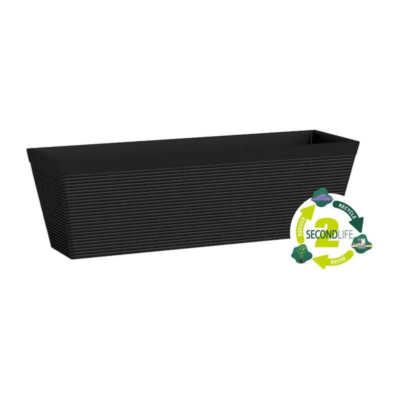 Jardiniere - GARDEN ID - Green Care Impact Noir-Anth - 50 x 16 x 16 cm - Garanti 10ans - 100% recyclé - UV/gel résistant