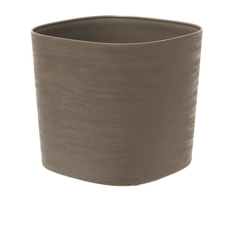 Pot avec réserve d'eau - GARDEN ID Respect - Taupe 20 x 20 cm - 100% déchets ménagers - 100% recyclable - Surface structurée