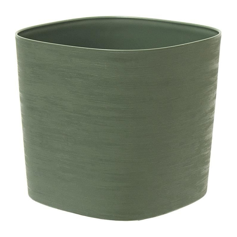 Pot avec réserve d'eau - GARDEN ID Respect - Vert-de-gris 20 x 20 cm - 100% déchets ménagers - 100% recyclable - Surface stru