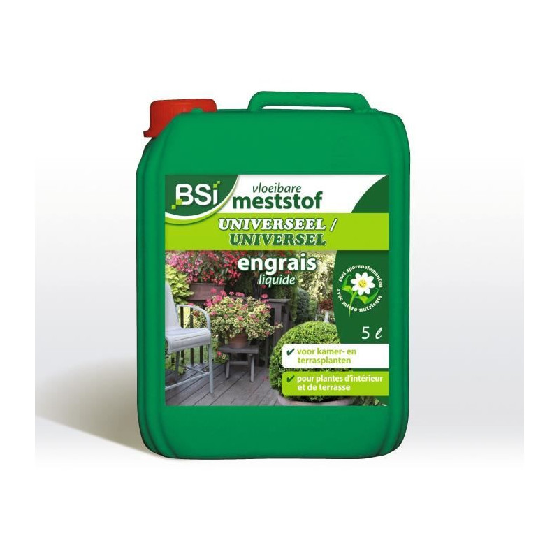 BSI - Engrais Universel - Pour Plantes d'Intérieur Et d'Extérieur - Avec Oligo-éléments - Santé et Floraison - 5L - UAB