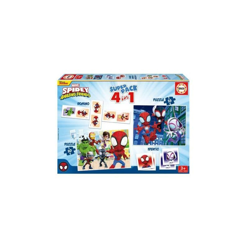 2 jeux éducatifs basiques et 2 puzzles - EDUCA - Educa Superpack Spidey & His Amazing Friends