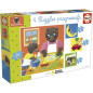 Puzzle - EDUCA - Petit Ours Brun : 4 puzzles progressifs pour enfants de 12 a 25 pieces des 3 ans