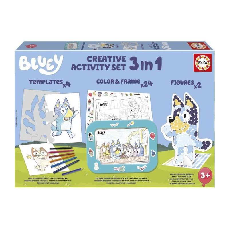 Set créatif - EDUCA - Décoration et modelage des personnages Bluey - 3 activités des 3 ans