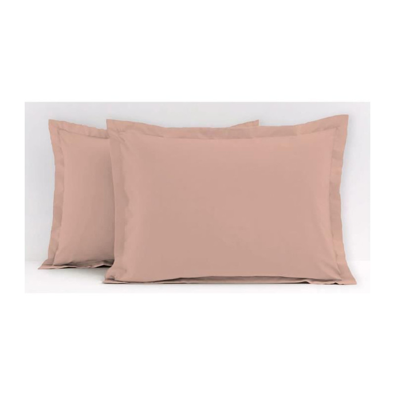 Lot de 2 taies d'oreiller - LOVELY HOME - LH71619 - 60 x 80 cm - Rose