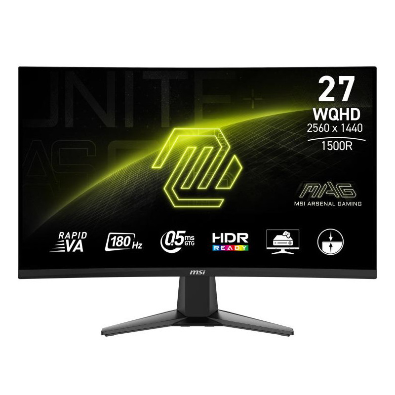 MSI MAG 27CQ6F écran plat de PC 68,6 cm (27") 2560 x 1440 pixels Quad HD LCD Noir