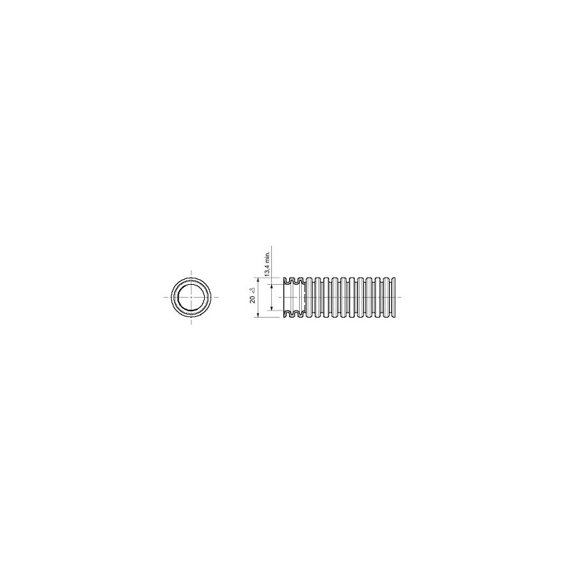 Conduit cintrable ICTA avec tire fils gris foncé diamètre 20mm GEWISS DX20520R