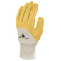 Gant de travail NI015 en coton enduit nitrile écru jaune T8 DELTA PLUS NI01508