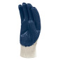 Gant de travail NI150 en coton enduit nitrile blanc bleu T8 1190B T.08