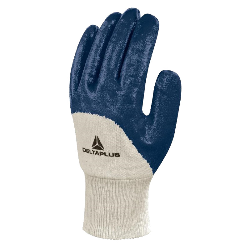 Gant de travail NI150 en coton enduit nitrile blanc bleu T9 1190B T.09