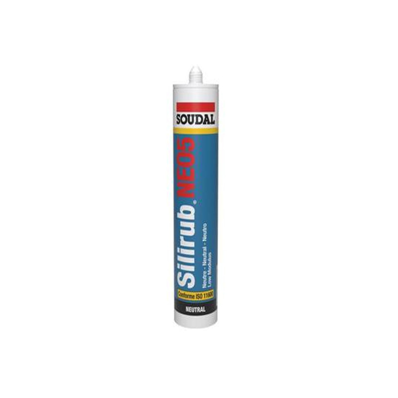 Mastic silicone SILIRUB NEO5 gris aluminium cartouche 300ml SOUDAL 120638