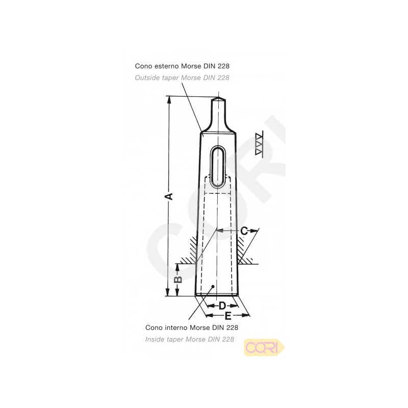 Douille de réduction pour cône morse CM1 2 CORI B12