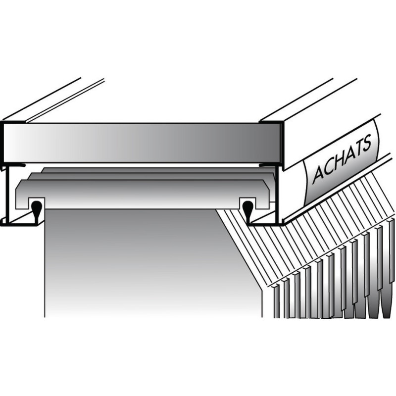 Profil pour dossiers suspendus 225 longueur 2m alu anodisé argent DUVAL 42 0102 5102