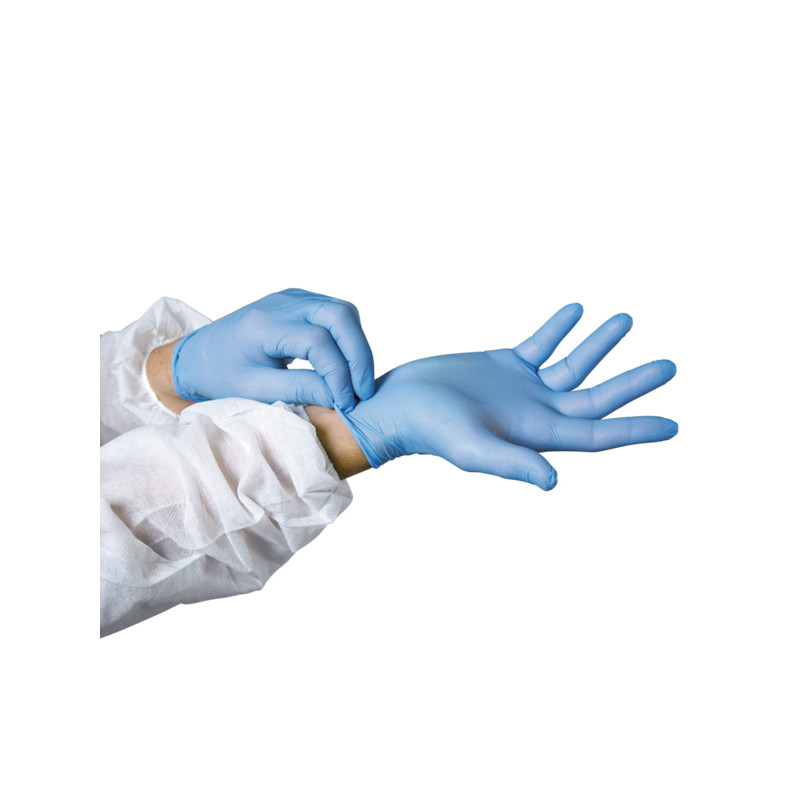 Boîte de 100 gants jetables nitrile poudrés bleu GAN327526