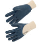 Lot 10 paires de gants nitrile enduction lourde écru bleu T9 SINGER NBR132609