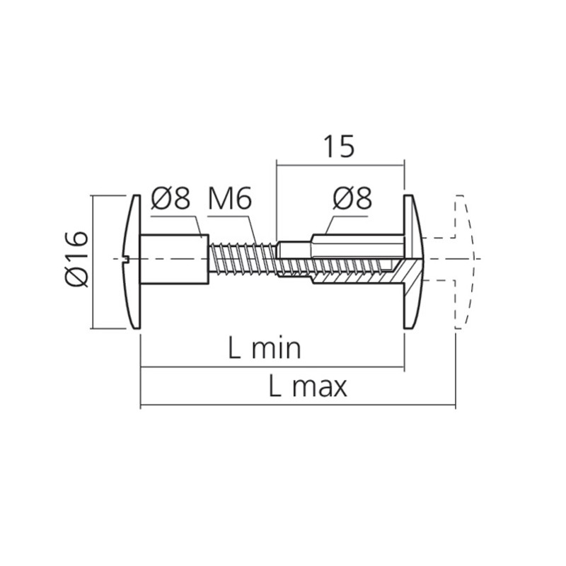 Vis relieuse M6 blanche serrage 34 à 43mm paquet de 20 LMC GROUP VIS3832BL