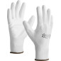 Gants tricotés en polyester enduction Polyuréthane blanc T8 5071P T.08