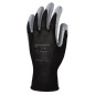 Gant tricoté polyester EUROTECHNIQUE enduit nitrile noir gris T10 COVERGUARD 1NIBB10