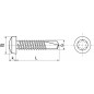 Vis autoperceuse tête cylindrique bombée 6 lobes internes inox A2 DIN7504 M 5,5X38 boîte de 100 ACTON 624355,5X38