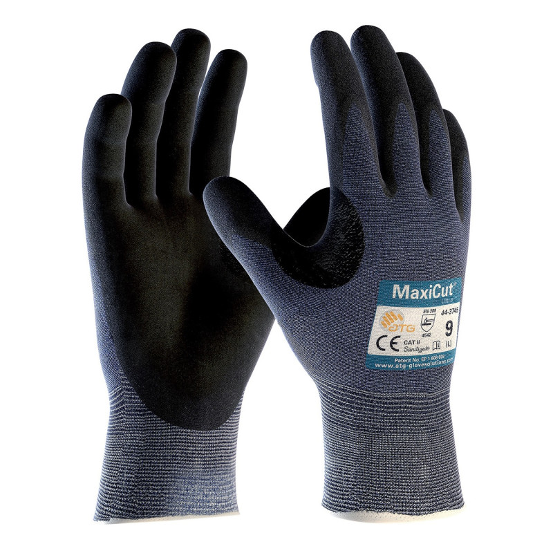 Gants de travail tricoté vanisé nylon MaxiCut® Ultra™ bleu noir T11 ATG AT443745 ZZ11ACA