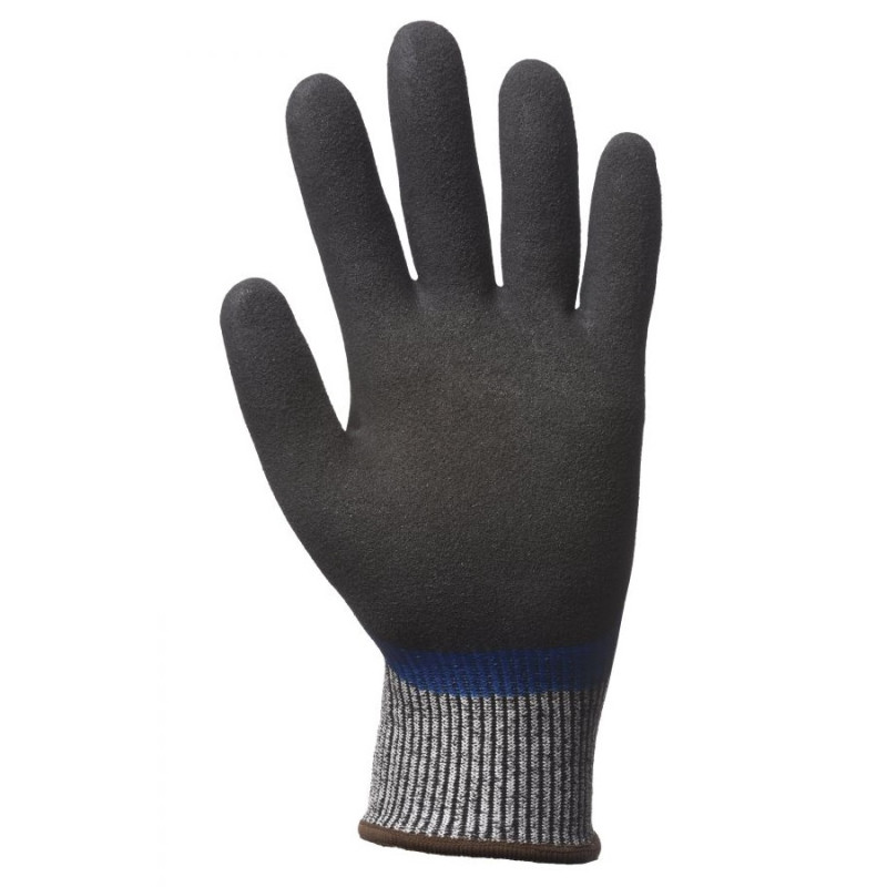 Gant tricoté anti coupure EUROCUT N555 EUROTECHNIQUE double enduction bleu noir T9 COVERGUARD 1CRFN09