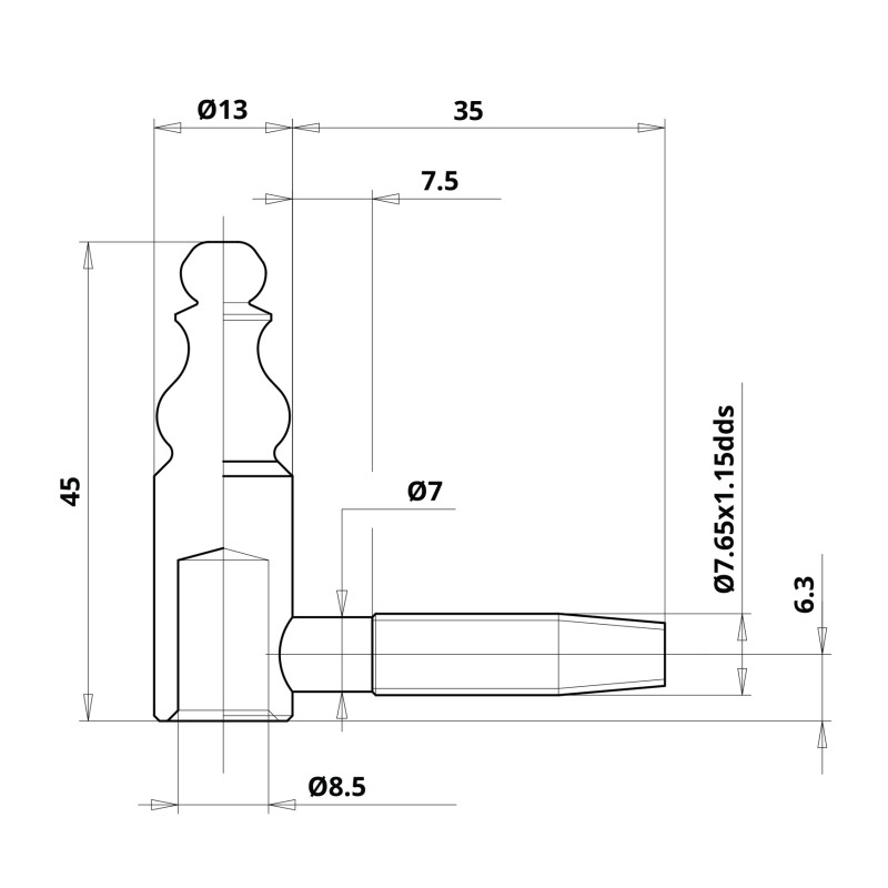 Fiche femelle 190 13 phosphatée OTLAV CF190130G204