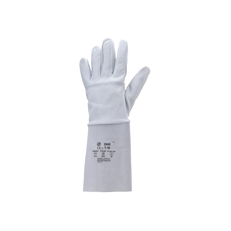 Gants de soudeur EUROWELD fleur agneau type argon manchette croûte gris T10 COVERGUARD 2540