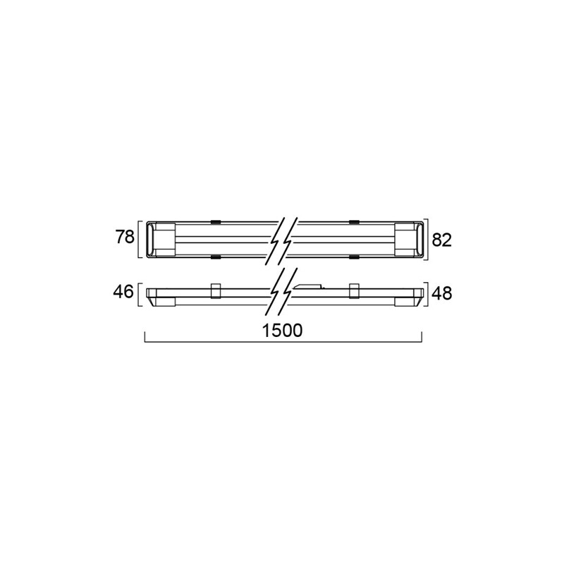 Réglette LED IP20 BATTEN 4000K 36W double L1500mm SYLVANIA 0045164