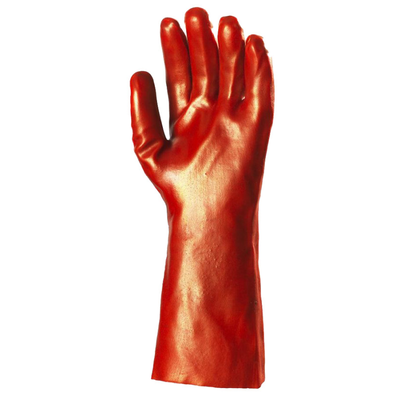 Gant tricoté EUROTECHNIQUE enduit PVC 36cm rouge T10 COVERGUARD 3620