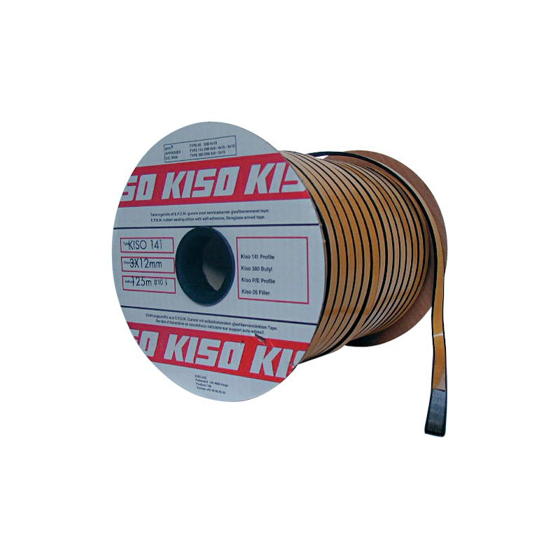 Rouleau de joint Kiso 141 2x15mm longueur 125m noir KISO 141 2X15 N