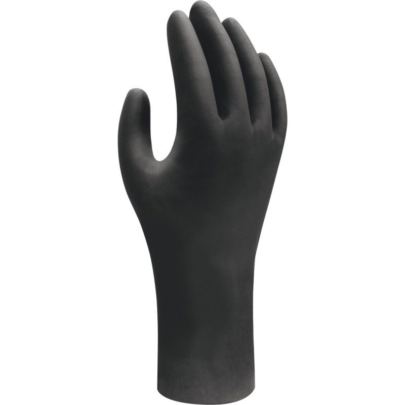 Boîte de 100 gants jetables nitriles EBT noir TL 9 SHOWA 6112PFL