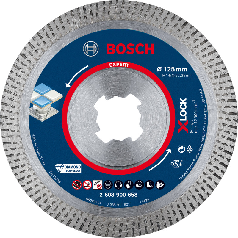 Disque à tronçonner diamanté Expert HardCeramic 125x22,23x1,4x10mm BOSCH 2608900658