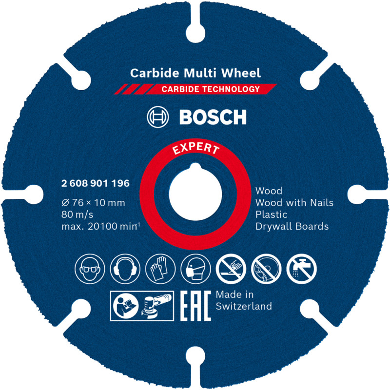 Disque à tronçonner Carbide Multi Wheel 76mm BOSCH EXPERT 2608901196