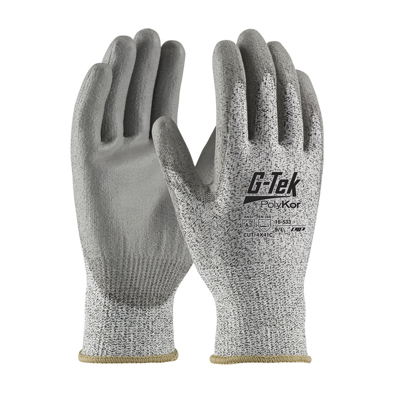 Gants G Tek® POLYKOR™ enduit polyuréthane anti coupure C gris T11 PIP 16 533 11