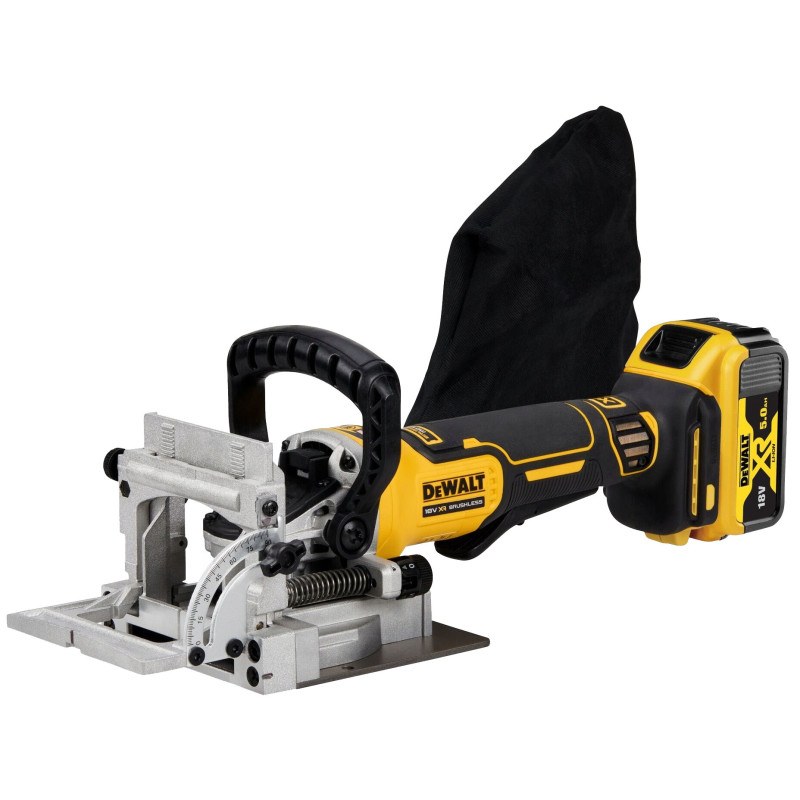 Fraiseuse à lamelles 18V XR Brushless + 2 batteries 5Ah + chargeur + coffret T STAK DEWALT DCW682P2 QW