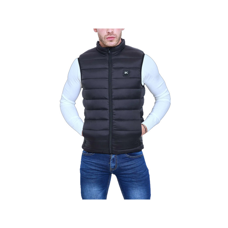 Doudoune gilet chauffant sans manche noir TM batterie incluse KYMAXX IAN.M